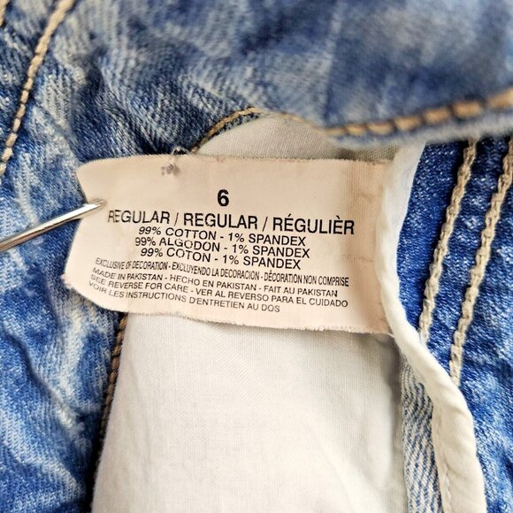 Womens Size 6 Bootcut Studded Flap Pockets Classic Y2K Avril Code Bleu Denim - Picture 8 of 9